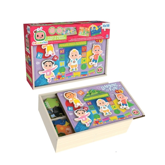 Spin Master | Toys | Cocomelon Kids Wooden Puzzle Set 4pack | Poshmark